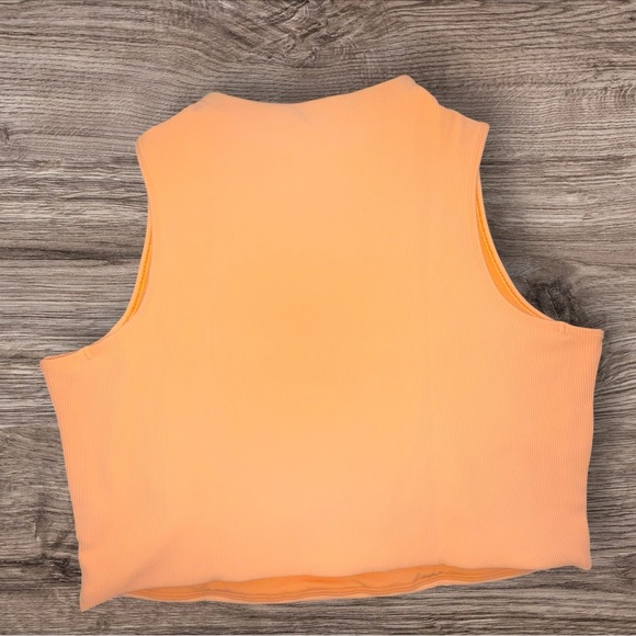 SPANX Contour Rib Mock Neck Crop Top Melon Sorbet Sleeveless NWT 2X - Picture 3 of 7